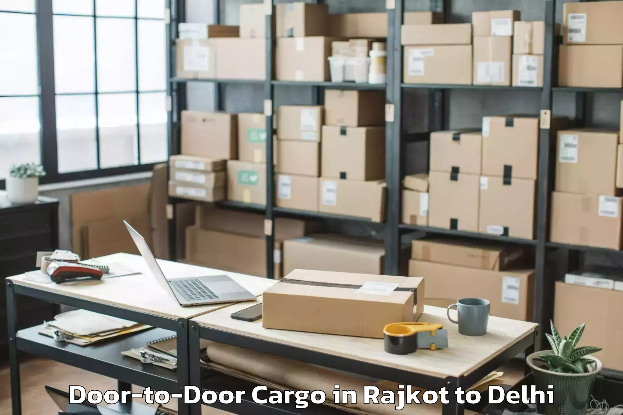 Efficient Rajkot to Defence Colony Door To Door Cargo